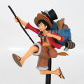 One Piece Figure Running Backpack Luffy Figure Ace Sabo Ornament Pirate Desktop Decoration Stall Merchandise. 