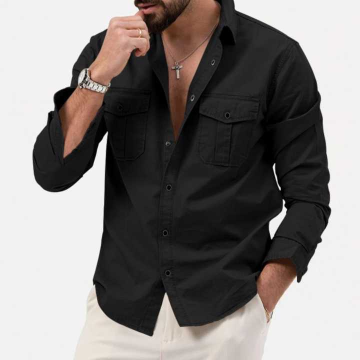Men's Stylish Double Pocket Full Sleeve Shirt