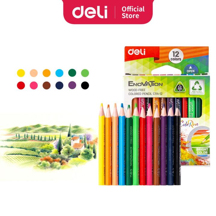 Deli EC114-12 Color Pencil Half size 12 pcs