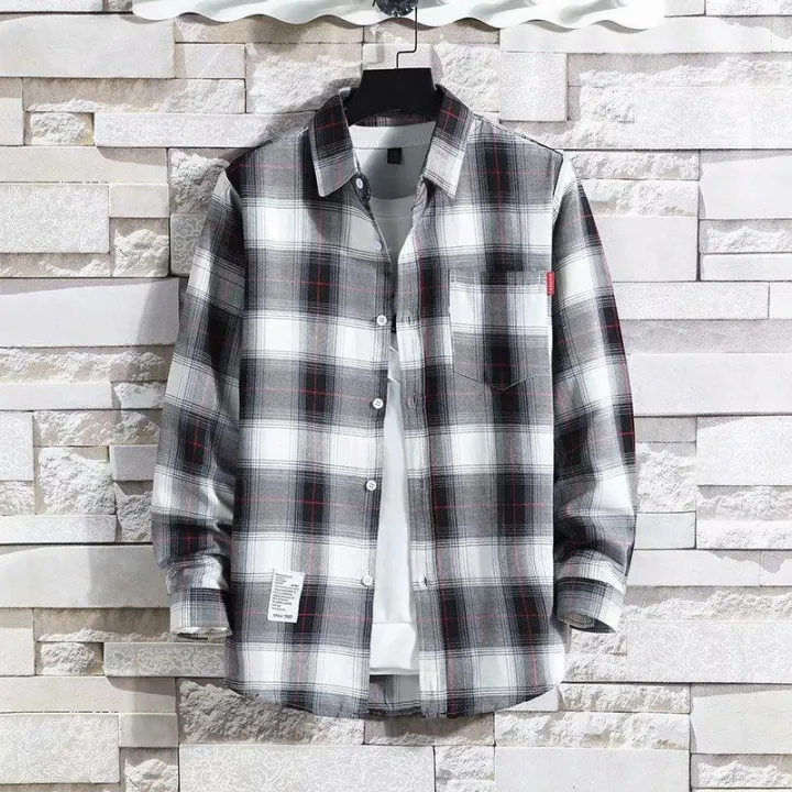 Ins%20Plaid%20Shirt%20Men's%20Outer%20Wear%20Trend%20All-match%20Long-sleeved%20Shirt%20-%20Image%202