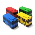 【Hengli jewelry story】(New) new 4 pcs/set Tayo little bus plastic pull back blue Tayo red Gani yellow Lani green Rogi bus model for baby gift. 