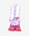 White Purple Magenta Voil Cotton Print Salwar kameez for Baby Girls Dress.