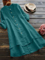 Premium Quality - Woman's Chemise tops Cotton And Linen Whistles Top Plus Size Blouse Women's linen blouse - Blouse - Couture - High-end. 