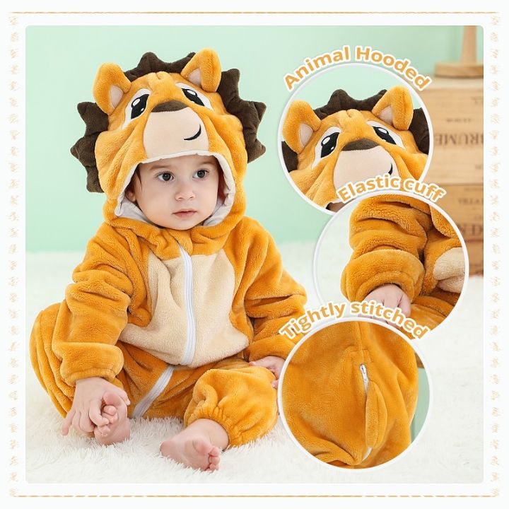 MICHLEY%20Halloween%20Costume%20Infant%20Baby%20Clothes%20Rompers%20Winter%20Flannel%20Hooded%20Bodysuits%20Pajamas%20Animals%20Overall%20Jumpsuit%20For%20Bebe%20-%20Image%202