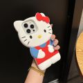 cute cartoon 3D HelloKitty Laser pattern case for IPhone15 Pro max 14 13 12 11XS max XR X 8 plus 7plus soft cover.