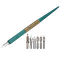 Dip Pen Innovative Beautiful with 6Pcs Nibs for English Calligraphy Practicing Gift Giving.