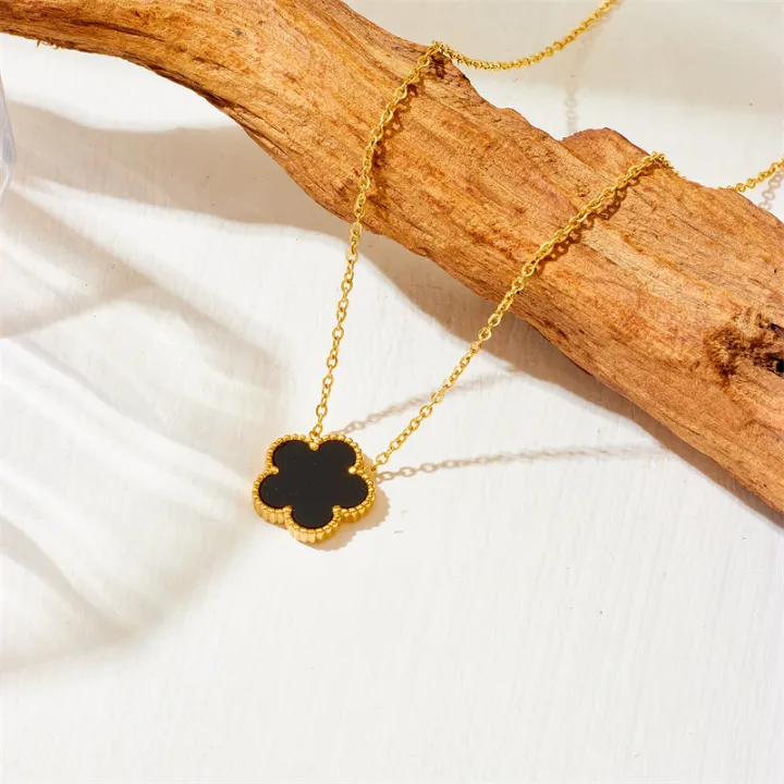 New%20Fashion%203Pcs/Set%20Non%20Tarnish%2018K%20Gold%20Plated%20Stainless%20Steel%20Clover%20Earrings%20Bracelet%20Necklace%20Jewelry%20Set%20For%20Women%20-%20Image%202