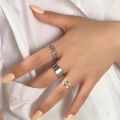 3 Pcs Women's Fashion Ring Set, Metal Geometry Rings for Ladies and Girls, Mixed Size. 