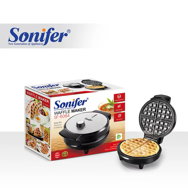 Sonifer SF-6084 wholesale household 220v thermostat control parts round plate electric small waffle maker