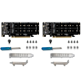 NXFDSIOZ 2X PCIE X16 to M.2 M-Key NVMEx4 SSD 2U Server Riser Card Double-Sided 4-Disk NVME RAID PCI-EX16 Split Card. 