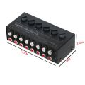 Stereo 6-Way Passive Mixer 6 in 2 Out Stereo Distributor Volume Control No Required. 