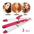 Kemei KM-1291 multi-function electric splint corn perm straight dual-use straight hair straightener folder.