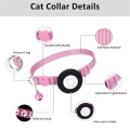 TWEXQNY 2X Cat Collar, for Air Tag Cat Collar with Safety Buckle and Bell, Reflective Cat Collar in 3/8Inch Width Pink.