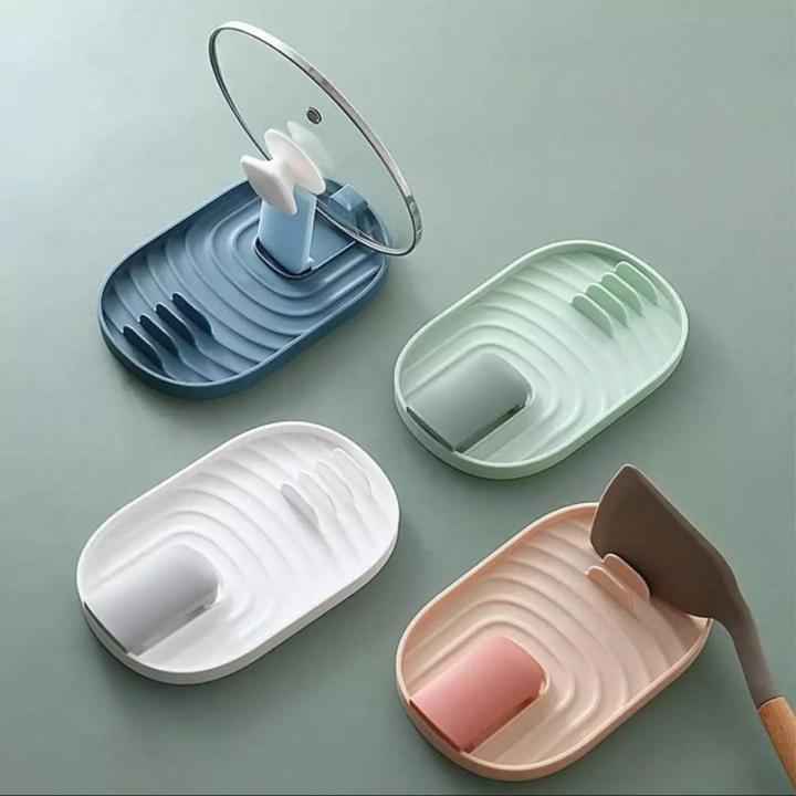 Spoon Lid Rest Pad Kitchen Cooking Tools Spoon Rest Utensil Spatula Holder Heat Resistant Storage Shelves 4