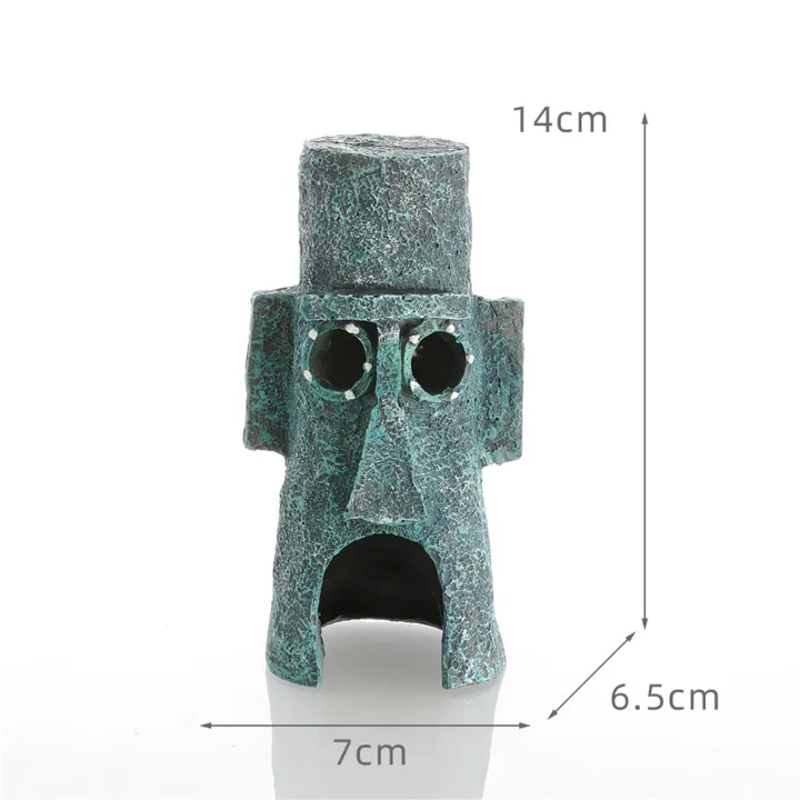 Cartoon Aquarium Ornament Cute Fish House Fish Tank Ornament for Aquarium Landscape Squidward House
