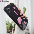Jizetin for Realme C35 / Narzo 50A Prime Back Cover Pink Tulip Wrist Strap Phone Case Candy Color shock proof Protective Phone Cases. 