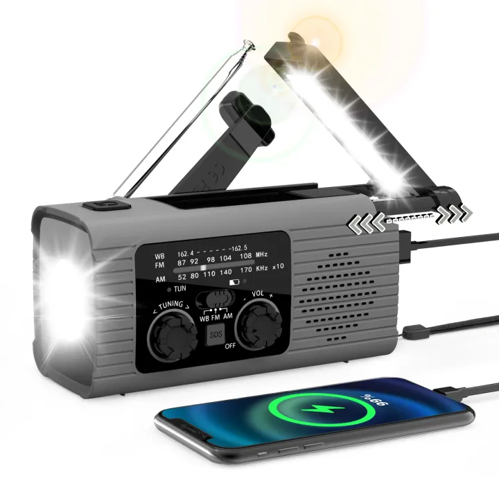 2024%20NEW%20Solar%20Hand%20Crank%20Radio%20Mini%20Portable%20USB%20Charging%202000Mah%20Power%20Bank%20Emergency%20LED%20Flashlight%20AM/FM%20Weather%20Radio%20-%20Image%203