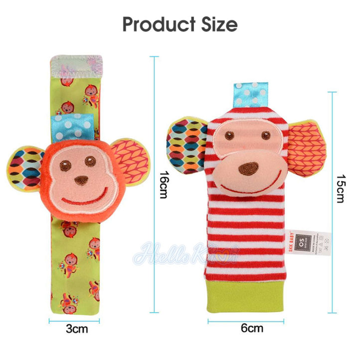 HelloKimi%204PCS%20Wrist%20Rattle%20Toys%20Baby%20Hand%20Wrist%20Rattles%20Cute%20Animal%20Hand%20Bell%20Infant%20Baby%20Toys%20Wrist%20Music%20Rattle%20Toys%20Wristband%200-6%20Months%20-%20Image%207