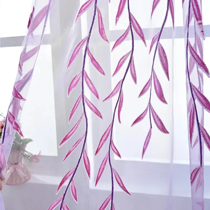 1PC%20Cute%20Voile%20Curtains%20Wicker%20Leaves%20Window%20Decor%20Transparent%20Curtains%20Pastoral%20Style%20Window%20Curtain%20Hot%20-%20Image%205