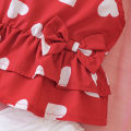 GC Girls Shorts Set Summer Children Heart Print Pattern Sleeveless Tank Tops Casual Shorts Outfits. 