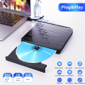 External CD/DVD Drive for Laptop, USB 3.0 & Type-C Portable CD DVD +/-RW Burner Optical Drive Reader Writer DVD Player Easy to Use. 