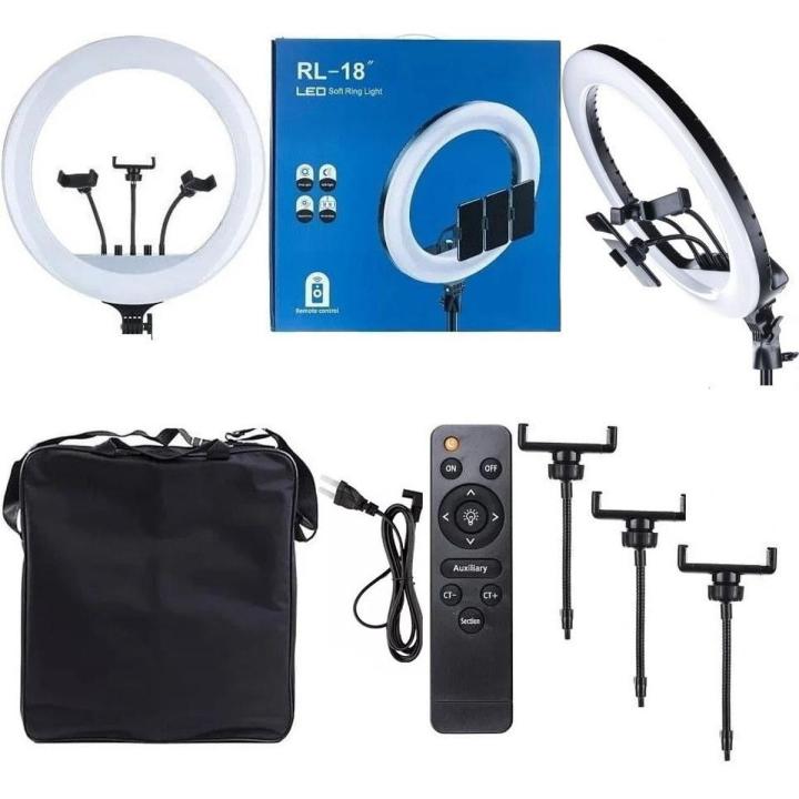 RL-18 Ring Light Photography, Live Broadcasting and Self-portrait with stand stand for Smartphone