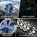 POEDAGAR Luxury Men's Quartz Watch, Sport Waterproof Luminous Wristwatch with Date, Business Stainless Steel Watches.