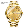 1pc Watches for Him and Her Waterproof Stainless Steel Quartz Gold Couple Items for Lovers Men Women Wristwatches. 