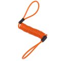 2x Safety Lanyard Spring Coil Wire Rope Disc Brake Lock Reminder Cable Stretch to 1.2m Orange. 