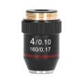 【Fashion】Achromatic Microscope Objective, 20.2mm Thread Corrosion Resistant 4X Magnification Clearer with Storage Box for Biological Microscopes. 