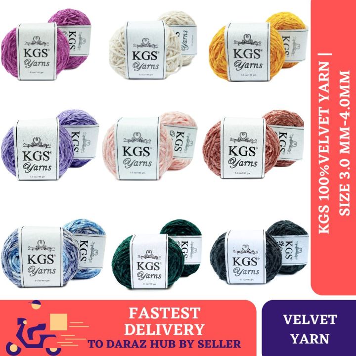 KGS 100% Microfiber Chenille Velvet Yarn | 100 gm | Crocheting and Knitting Chenille Velvet Yarn | Hook Size 3.0 mm-4.0mm