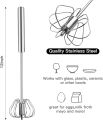 Stainless Steel Push Whisk,Semi-automatic Rotating Whisk,Hand Push Rotary Whisk Blender,Egg Beater,Milk Frother,Drink Mixer for Kitchen Coffee Blending Whisking Beating Stirring. 