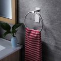 2X Towel Ring/Hand Towel Holder - Self Adhesive Round Towel Rack Hand Towel Bar for Bathroom, Stainless Steel Black. 