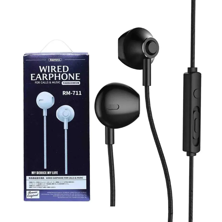 Original Remax Rm-711 Earphone Wired Headset Noise Cancelling ...