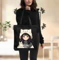 Premium Tote Bag with Zipper Canvas Tote Bag for Women Trendy Shopping Bag / College Bag / University Bag Tote Bag, Canvas Bag with Zipper With Amine 1pis.
