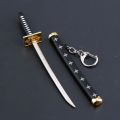 Japanese Katana Samurai Keychain Showpiece Katana (Not Sharp) Showpiece Key chain Ring Plastic + Cover + Display Stand for Showpiece Gift Letter Opener. 