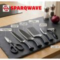 Zepter International Premium 6-Piece Knife Set, Non-Stick Coated, includes Large Cleaver, Chef's Knife, Paring, Utility Knives, Shears, Peeler. 