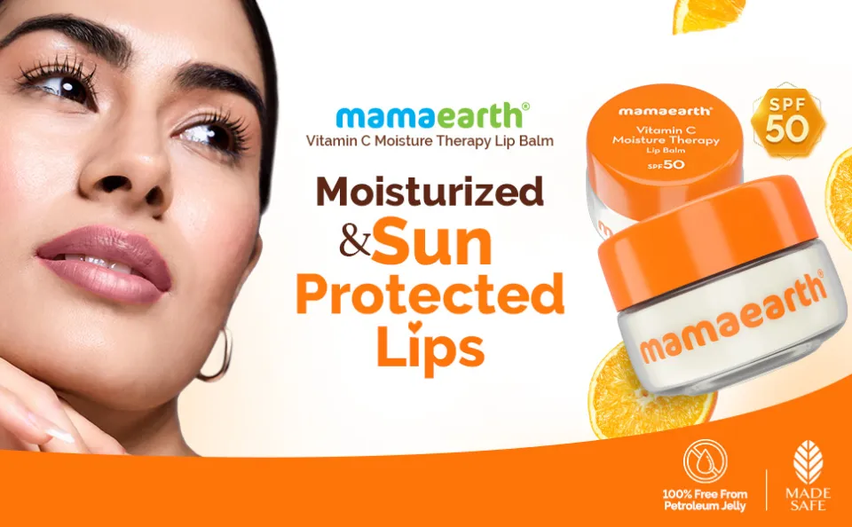 mamaearth vitamin c lip balm Moisture Therapy | Size: 15 gm adding extra nourishment for dry and chapped lips Mamaearth Vitamin C Tinted 100%
