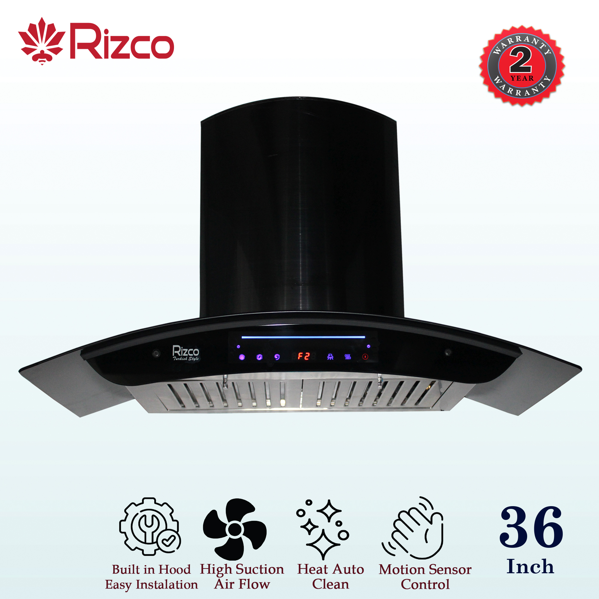 Rizco Kitchen Hood Chimney Type - RZHC905-36 Inch