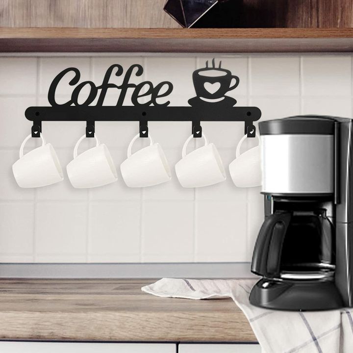 Coffee Mug Holder Wall Mounted, Metal Coffee Mug Rack for Wall, Coffee Cup Rack wall hooks,coat hooks,coat hanger