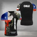 Chile Shirt Men's T-Shirt Tops 3D Printed Chilean Flag Tees Veteran Short Sleeve Male Summer O Neck Oversized Vintage Streetwear. 