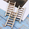 【Upgrade Your Style】 3PCs Mini Wood Ladder Figurines Craft Garden Gift DIY Ornament Garden Decoration Cherry Super Store.