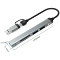 【Lejia】Usb C Hub 5-in-1 Type C Docking Station Usb To Usb3.0 Adapter Notebook Laptop Computer. 