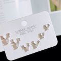 SLBABY Silver Three-Pair Combo Set Stud Earrings Women's 925 Silver Pin Korean Version New Exquisite and Versatile Earrings. 
