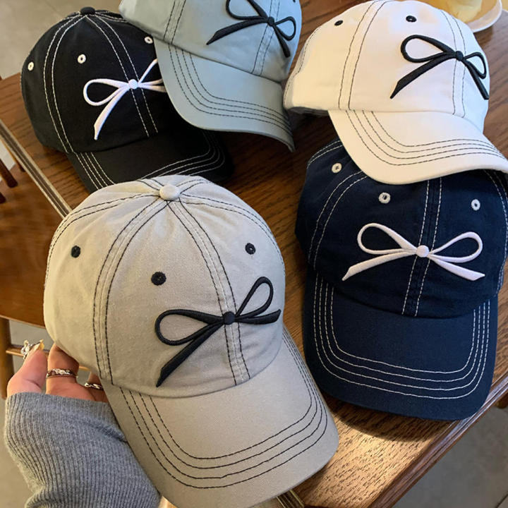 3D Bow Bow Embroidered Baseball Hat Casual Breathable Soft Top 3D - Main Image