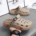 Men's Hole Shoes 2024 Summer Trendy Slippers Casual Non Slip Outdoor Sandals Deodorant and Breathable Wear-Resistant Beach Shoes. 