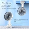 XIAOMI Portable Fan USB Rechargeable 3-gears Wireless Electric Hand Fan Clip Circulator Cooling Fan for Desktop Office.
