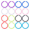 16Pcs 20G Flexible Colorful Acrylic Nose Ring Lip Hoops Retainer Septum Jewelry Cartilage Daith Tragus Earrings Piercing Jewelry.