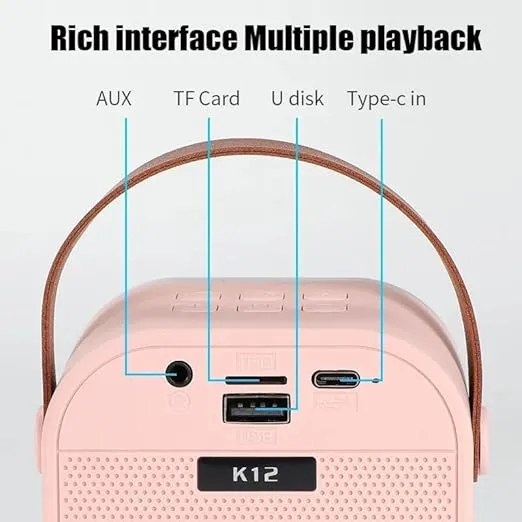K12%20Speaker%20Machine%20Bluetooth-Compatible%20Wireless%20Karaoke%20Mic%20Speaker%20Multi-Compatibility%20Modes,%20RGB%20Lights%20%7C%20Party%20POP%20Bluetooth%20Speaker%20with%20Mic%20-%20Image%206