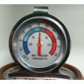Refrigerator Freezer Thermometer Fridge Refrigeration Temperature Gauge Home Stainless Steel Temp Stand Dial Type -20 to 20°C.